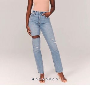 Abercrombie Curve Love 90s Ultra High Rise Straight Jeans